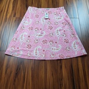 Tommy Hilfiger Skirt Women’s 12  Mid Length Pink Paisley Floral  Cotton Vintage